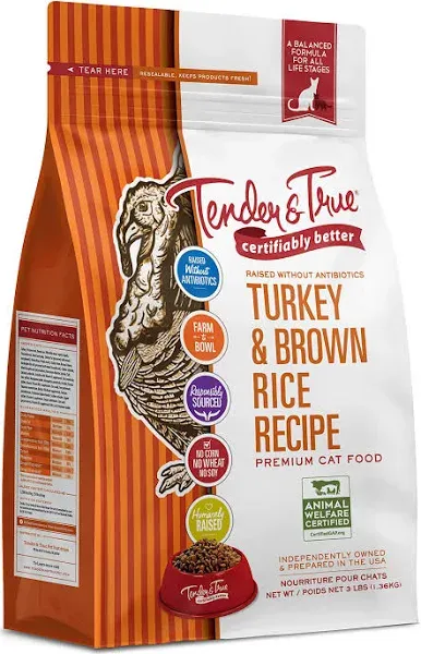 Tender & True Turkey And Brown Rice Dry Cat Food