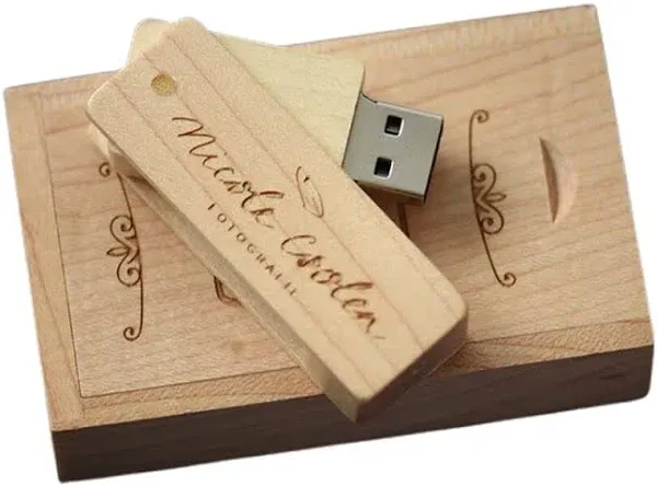 Customized Gift Personalised Engraved USB 2.0 Flash Drive Memroy Stick, Personalised Gift Engraved Wooden USB Flash Drive for Wedding, Graduation, Birthday