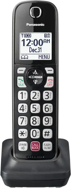 Panasonic Additional Cordless Phone Handset for Use with KX-TGD81x and KX-TGD83x Series Cordless Phone Systems - KX-TGDA83M (Metallic Black)