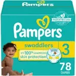 Pampers Swaddlers Diapers, Active Baby, 3 (16-28 lb), Super Pack - 78 diapers