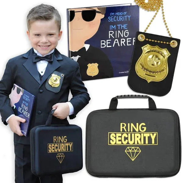 Ring Bearer Gift Set, Includes Book, Badge, and Wedding Ring Security Briefcase