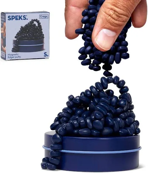 Speks Crags Ferrite Putty, 150+ Ferrite Stones in a Tin, Fidget Toy for Adults & Teens 14+, Desk Toy for Office, Christmas Gift, Holiday Stocking Stuffer, Stress Relief Present | Matte Indigo, Small