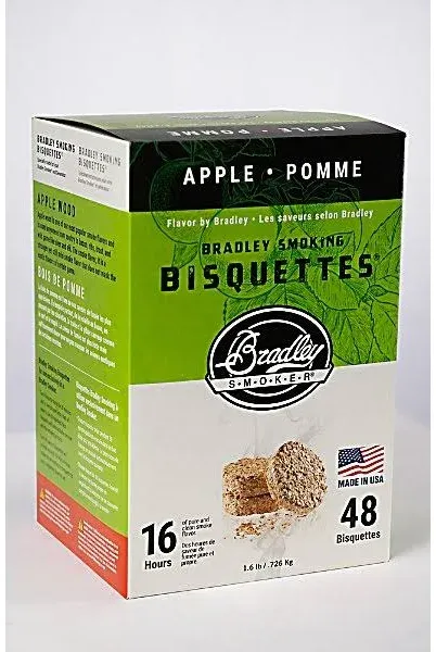 Bradley Smoker Apple Flavor Wood Smoking Bisquettes 48-Count