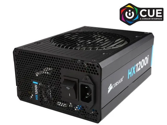 CORSAIR HX1200i Fully Modular Ultra-Low Noise ATX Power Supply - ATX 3.0 & PCIe 5.0 Compliant - Fluid Dynamic Bearing Fan - CORSAIR iCUE Software Compatible - 80 PLUS Platinum Efficiency