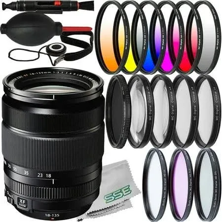 FUJIFILM XF 18-135mm F3.5-5.6 R LM OIS WR Lens w/ Starter Bundle