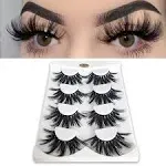 MIKIWI 25mm Lashes, Dramatic 6D Faux Mink Lashes, Fluffy Volume Eyelashes, Thick Crossed Lashes, Long Faux 25mm Mink Lashes (6D4-05)