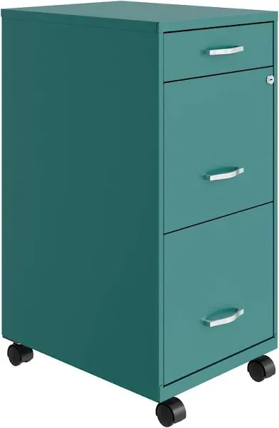 Space Solutions 18in 3 Drawer Mobile Metal File Cabinet