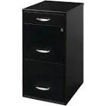 Space Solutions Filing Cabinet 18"W, 3-Drawer Organizer File, Black