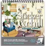 Sticker & Chill - Vintage Vibes - Repositionable Stickers with Over 500 Stickers & 10 Scenes - Travel Friendly Activity for Adults