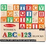 Melissa & Doug Wooden ABC/123 Blocks