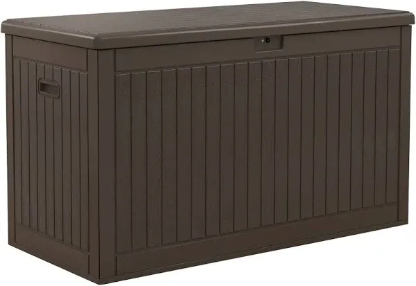 YITAHOME 260 Gallon Large Deck Box with Divider & Side Handles, Outdoor Double-Wall Storage for Patio Furniture Cushions, Garden Pool Accessories, Water Resistant & Lockable