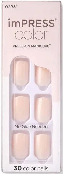 KISS imPRESS No Glue Mani Press On Nails Point Pink Pink Short Includes 30 Nails