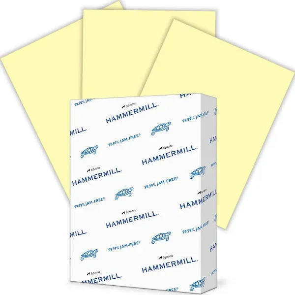 Hammermill® Colors Print Paper, 20 lb Bond Weight, 8.5 x 11, Canary, 500 Sheets/Ream, 10 Reams/Carton (HAM103341CT)