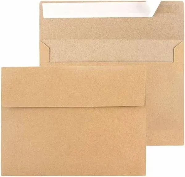 A7 Envelopes, 100 Packs 5x7 Envelopes for Kraft Paper Envelopes, Greeting Cards, Mailings, Printable Invite Envelope, Wedding, Party, Photos, Postcards, Standard Letter Size 5" x 7" Envelopes,