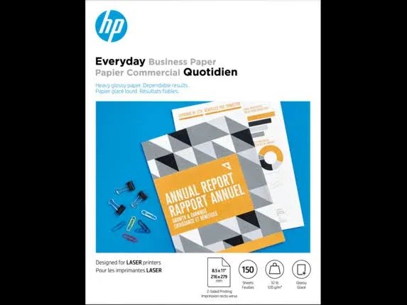 HP Everyday Business Paper, 32 lb, 8.5 x 11, Glossy White, 150/Pack