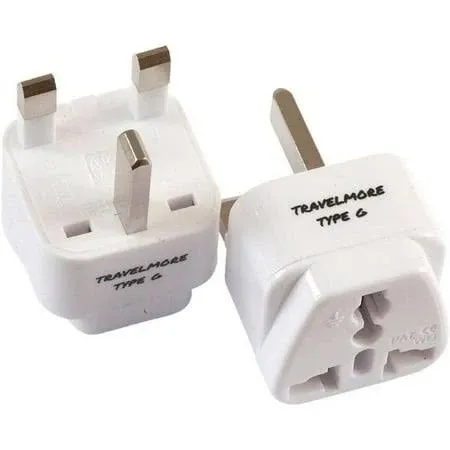 2 Pack UK Travel Adapter for Type G Plug - Works with Electrical