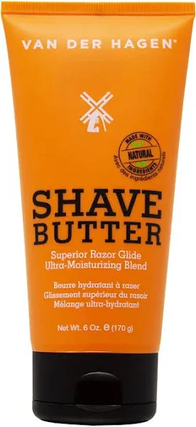 Van der Hagen Shave Butter, Natural, 6 oz , 6 Pack