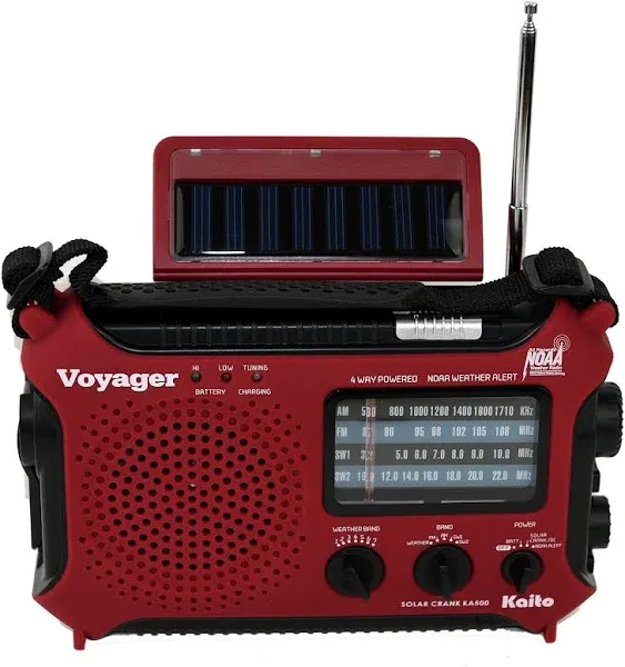 Kaito Ka500red 5-Way Powered Emergency Am/fm/sw Weather Alert Radio Red