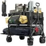 Double Decker Wagon 600lb Capacity 400L Collapsible Sports Wagon with Big Wheels