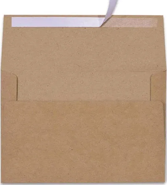 100 Pack A7 Brown Kraft Paper Invitation Envelopes