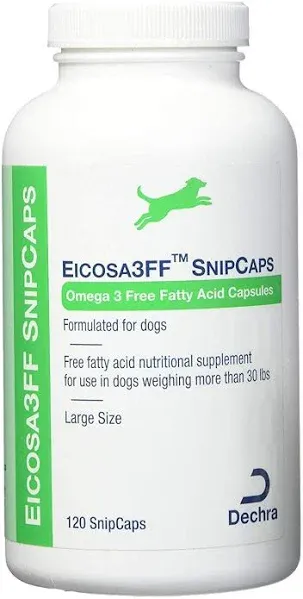 Eicosa3FF SnipCaps Small Omega 3 for Cats and Dogs up to 60lbs, 60 Capsules