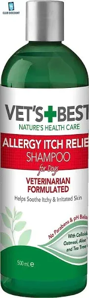 Vet&#039;s Best Allergy Itch Relief Dog Shampoo | Cleans and Relieves Discomfort from