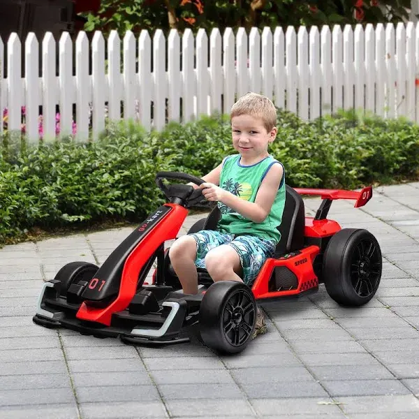 Aosom 24V 7.5 MPH Electric Go Kart with Adjustable Seat