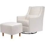 Babyletto Toco Swivel Glider and Ottoman - Performance Cream Eco-Weave