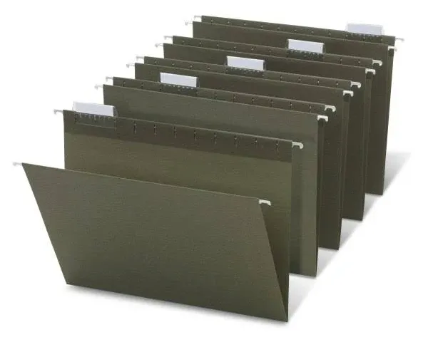 Office Depot Hanging Folders 1/3 Cut Letter Size 100% Recycled Green (Pack of 25)