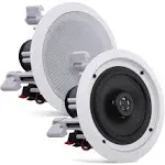 6.5 In-Wall / In-Ceiling Speakers, 2-Way Flush Mount Home Speaker Pair, 200 Watt