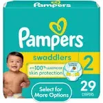 Pampers Swaddlers Diapers, Size 2 (12-18 lb), Jumbo Pack - 29 diapers