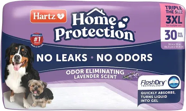 Hartz Home Protection Lavender Scent Odor-Eliminati<wbr/>ng Dog Pads, XXL, 30 in x 30