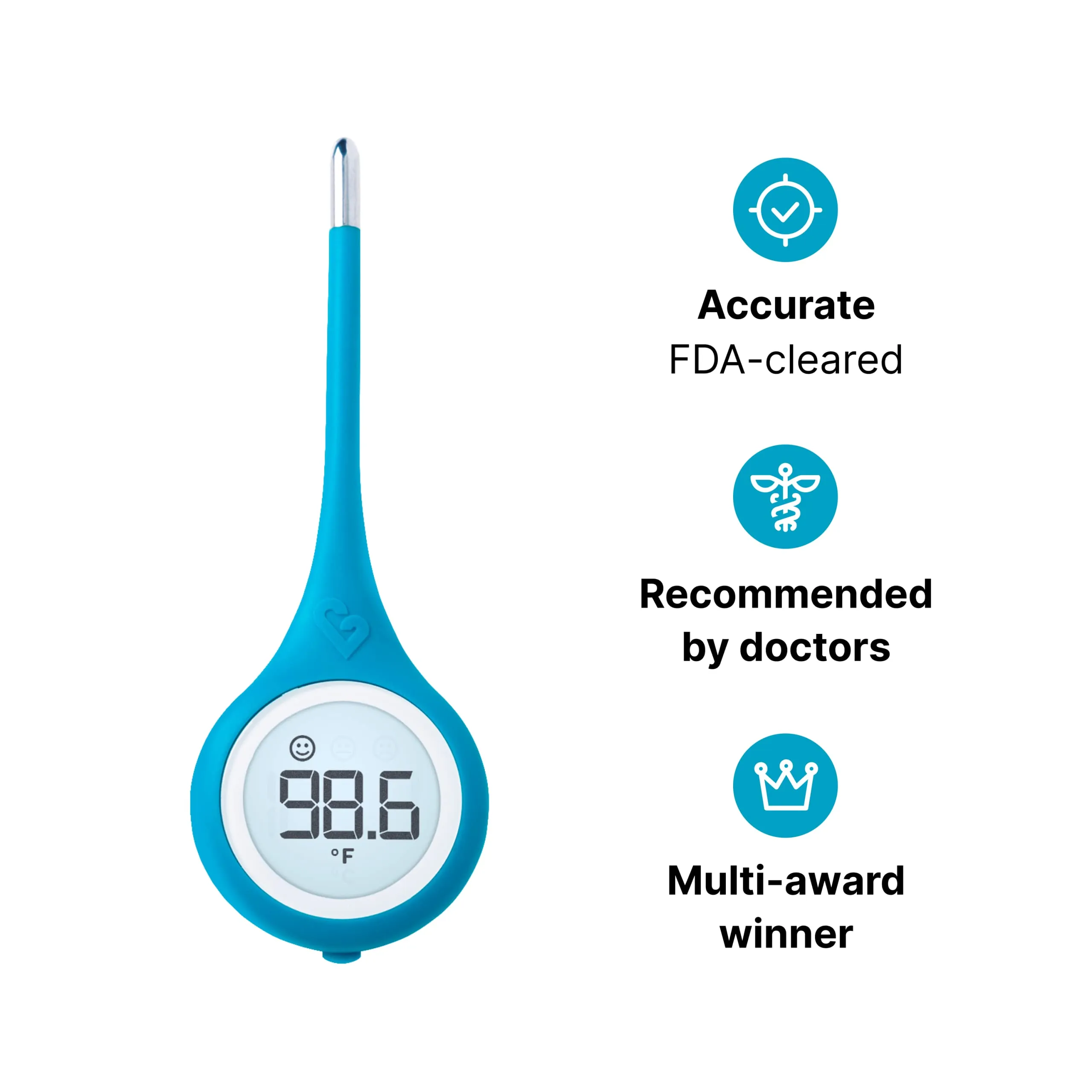 Kinsa Quick Care Bluetooth Smart Oral Thermometer for Fever