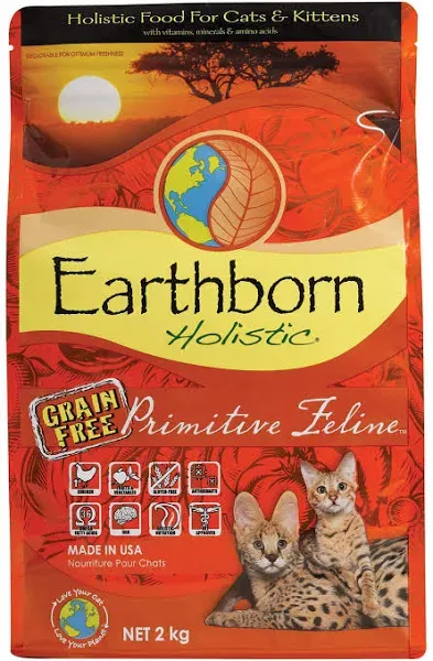 Earthborn Holistic Primitive Feline Grain Free Natural Cat Food 5 lb