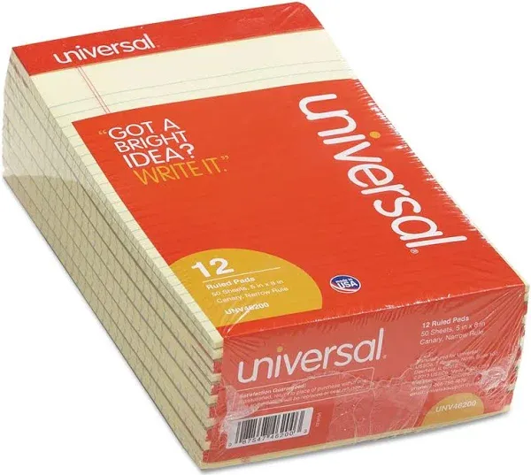 Universal Perforated Ruled Writing Pads Wide/Legal Rule