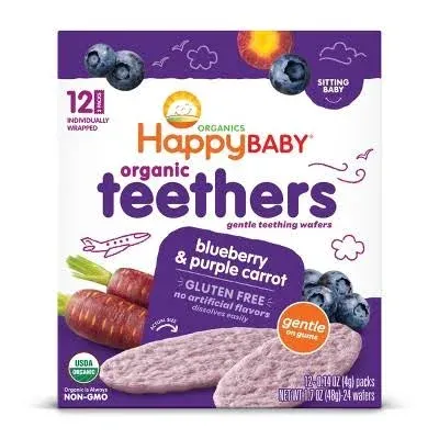 Happy Baby Organic Teethers Blueberry & Purple Carrot