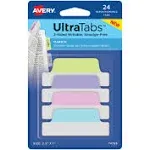 Avery-Dennison 74769 Ultra Tabs Repositionable Tabs; Blue; Pink; Purple & Green - 2.5 x 1 in.