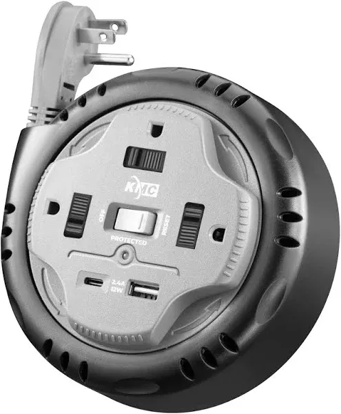 KMC 3-Outlet Surge Twist Cord Reel