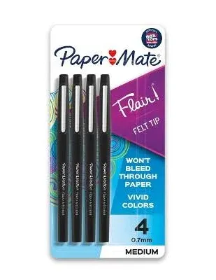 🌍 Paper Mate,Flait Felt Tip,4 Pens,See Picture,New ‼️