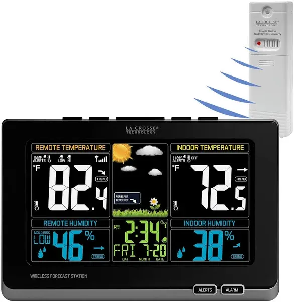 La Crosse Technology Wireless Atomic Digital Color Forecast Station with Alerts