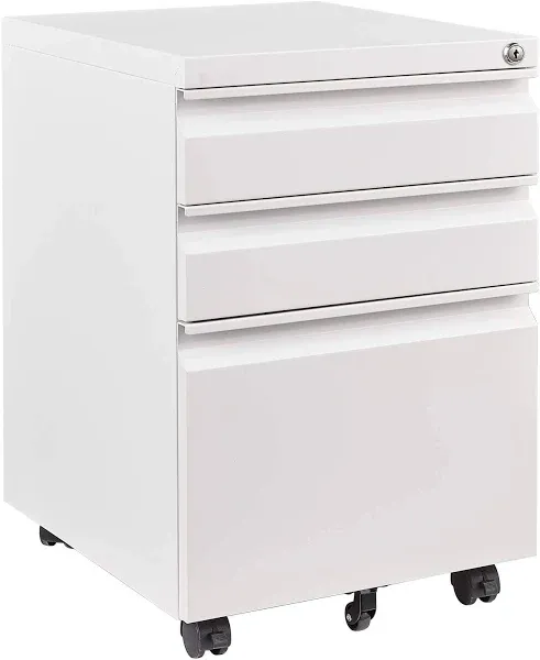 3 Drawer Mobile File Cabinet with Lock