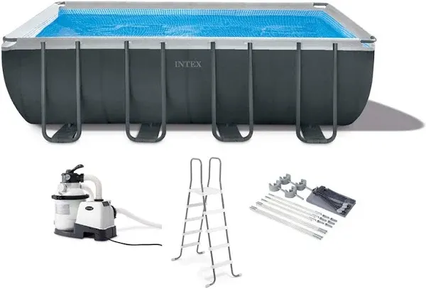 Intex 18ft x 52in Ultra XTR Rectangular Frame Swimming Pool Kit with Canopy