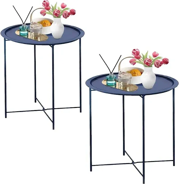 Garden 4 You End Table Outdoor Side Table, Small Patio Table Metal Side Table, Round Folding Side Table, For Outdoor And Living Room