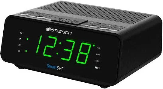 Radio Reloj Despertador Emerson Smartset Con Radio Am/fm, Atenuador, Temporiz...