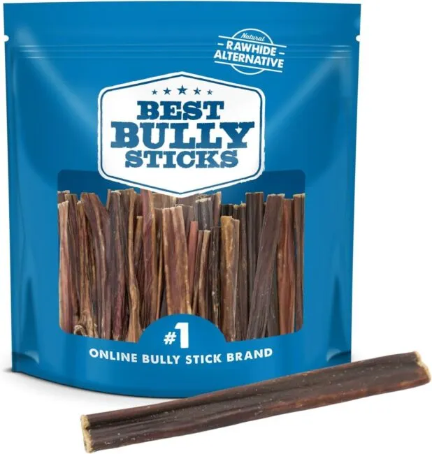 6-Inch Gullet Stick, 25 Pack - Natural Beef Gullet Sticks for Dogs - Rawhide-...