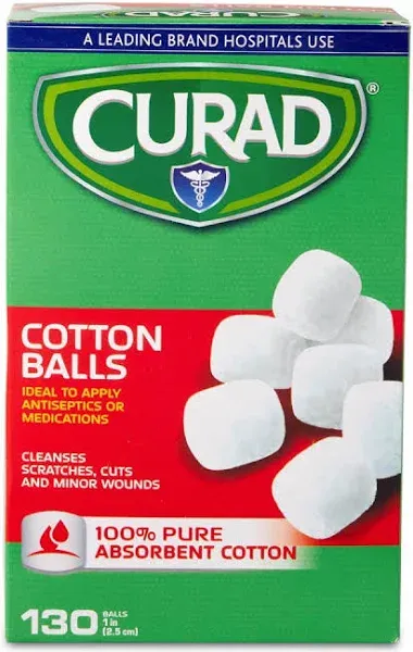 Curad - Sterile Cotton Balls, 1", 130/Box