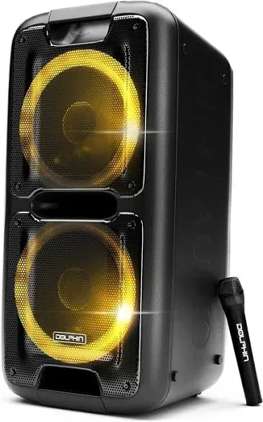 Dolphin SP-2100RBT Portable Bluetooth Speaker System - on Wheels with Sound-A...