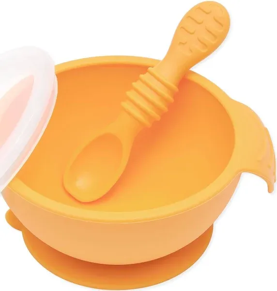 Bumkins Baby Feeding Set Silicone Suction Bowl Lid