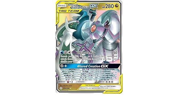 ULTRA RARE Arceus Dialga Palkia GX Tag Team 156/236 Pokemon Holo Foil Near Mint