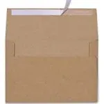 Wishop 100 Pack Brown A7 Envelopes Self-Adhesive 5x7 Envelopes for Invitations, 5x7 Greeting Cards (Brown, 5.24 x 7.21 Inches)